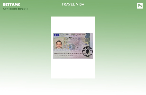 Шаблон за патна виза за Ирска во модерен стил